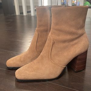 Tan suede ankle boots